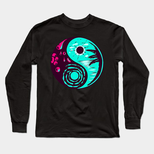 Yin and yang but with a beach aesthetic Long Sleeve T-Shirt by Eccentric-ink